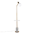 LumiSource Ana Floor Lamp, 73"H, White/Gold