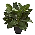 Nearly Natural 23"H Oak Ficus Artificial Plant, 23"H x 15"W x 15"D, Black/Green 1 thumbnail image