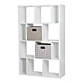 South Shore Reveal 12-Cube Shelving Unit With 2 Fabric Baskets, Pure White 1 thumbnail image