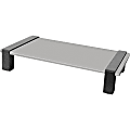 Kantek Modern Monitor Riser - 3.6" Height x 22" Width x 10.2" Depth - Steel, Medium Density Fiberboard (MDF) - Black, Gray