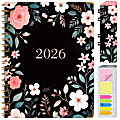 2025-2026 Global Excello Brands Hardcover Fashion Weekly/Monthly Planner, 8-1/2” x 11", Black Floral Pink, November 2025 To December 2026 1 thumbnail image