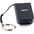 C2G USB C to VGA Adapter - Travel Adapter with Keychain - 1 x Type C Male Thunderbolt 3 - 1 x HD-15 Female VGA - 1920 x 1080 Supported - Nickel Connector - Black 1 thumbnail image