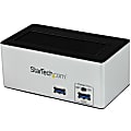StarTech.com USB 3.0 SATA III Hard Drive Docking Station SSD / HDD with integrated Fast Charge USB Hub and UASP support for SATA 6 Gbps - Black - 1 x HDD Supported - 1 x SSD Supported - 1 x 2.5"/3.5" Bay - Aluminum, Plastic
