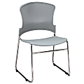 OFM Multi-Use Stack Chair, Plastic Seat & Back, Gray, Pack Of 4