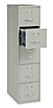 WorkPro® 26-1/2”D Vertical 5-Drawer File Cabinet, Metal, Light Gray