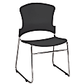 OFM Plastic Seat, Plastic Back Stacking Chair, 18 1/2" Seat Width, Black Seat/Chrome Frame, Quantity: 4 1 thumbnail image