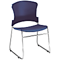 OFM Multi-Use Stack Chair, Plastic Seat & Back, Navy, Pack Of 4 1 thumbnail image