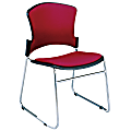 OFM Multi-Use Stack Chairs, Fabric Seat & Back, Wine, Set Of 4