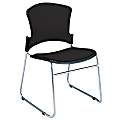 OFM Multi-Use Stack Chairs, Fabric Seat & Back, Black, Set Of 4