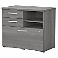 Bush Business Furniture Studio C 29-5/7"W x 17"D Lateral File Cabinet With Drawers and Shelves, Platinum Gray, Standard Delivery 1 thumbnail image