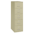 WorkPro® 26-1/2"D Vertical 5-Drawer Legal-Size File Cabinet, Putty