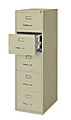 WorkPro® 26-1/2"D Vertical 5-Drawer Legal-Size File Cabinet, Metal, Putty