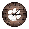 Imperial NCAA Rustic Wall Clock, 16”, Clemson University