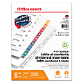 Office Depot® Brand Ultra Index™ 4-In-1 Solution Table Of Contents, Dividers And Insertable Tabs, Assorted Colors, Paper, 8-Tab