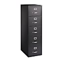 WorkPro® 26-1/2"D Vertical 5-Drawer Legal-Size File Cabinet, Black