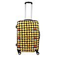 ful Emoji ABS Upright Rolling Suitcase, 28"H x 20 1/2"W x 11 1/2"D, Yellow