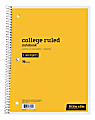 Just Basics® Spiral Notebook, 8" x 10-1/2", 1 Subject, College Ruled, 70 Sheets, Yellow