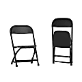 Flash Furniture 2 Pack Kids Plastic Folding Chair, Black 1 thumbnail image