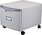 Storex Plastic 14-3/4"W x 18-1/4"D Lateral Mobile File Cabinet, 1-Drawer, Gray/Dark Gray 1 thumbnail image