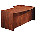 Alera® Valencia Series Lefthand Porkchop Desk Shell, 29 1/2"H x 72"W x 48"D, Medium Cherry 1 thumbnail image