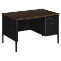 HON® Metro Classic Right-Pedestal Desk, Mocha/Black