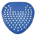 Genuine Joe Bubblegum Scent Urinal Screen - Tapered Drain Hole, Splash Resistant, Deodorizer - 12 / Box - Blue 1 thumbnail image