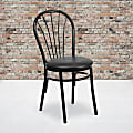 Flash Furniture Fan Back Accent Chair With Vinyl Seat, Black/Red 1 thumbnail image