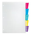 Office Depot® Brand Plastic Dividers With Insertable Rounded Tabs, Multicolor, 5-Tab