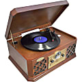 Pyle PTCD4BT Record/CD/Cassette Turntable - Belt Drive - CD-R, Analog Magnetic - Red - Bluetooth - Auxiliary Audio In - Audio Line Out 1 thumbnail image