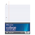 Office Depot® Brand College Ruled Notebook Filler Paper, 3-Hole Punched, 10 1/2" x 8", White, 400 Sheets