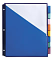 Office Depot® Brand Double-Pocket Insertable Plastic Divider, 8-Tab, 9" x 11", Assorted Colors