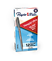 Paper Mate® FlexGrip Ultra™ Ballpoint Pens, Fine Point, 0.8 mm, 42% Recycled, Gray Barrel, Black Ink, Pack Of 12