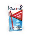Paper Mate® FlexGrip Ultra™ Ballpoint Stick Pens, Medium Point, 1.0 mm, 42% Recycled, Red Barrel, Red Ink, Pack Of 12