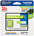 Brother® TZe-MQG35 White-On-Lime Green Tape, 0.5" x 196.8"