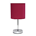 Simple Designs Mini Basic Table Lamp, 11-7/8H", Wine Shade/Chrome Base