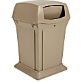 Rubbermaid Commercial 35-gallon Ranger Container - Hinged Lid - 35 gal Capacity - Durable - 41" Height x 21.5" Width x 21.5" Depth - Plastic - Beige - 1