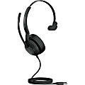 Jabra Evolve2 50 Headset - Mono - USB Type A - Wired/Wireless - Bluetooth - 98.4 ft - 20 Hz - 20 kHz - On-ear - Monaural - Supra-aural - 5.58 ft Cable - MEMS Technology, Noise Cancelling Microphone - Noise Canceling