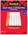 Scotch® Self-Seal Laminating Pouches, Fits Letter Size (9" x 11.5 in.) Paper, 25-PK 1 thumbnail image