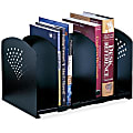 Safco 5 Section Adjustable Book Rack - 5 Divider(s) - 9.3" Height x 15.5" Width x 9" Depth - Desktop - Black - Steel - 1Each