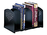 Safco 5 Section Adjustable Book Rack, 5 Divider(s), 9.3"H x 15.5"W x 9"D, Desktop, Black, Steel, 1Each 1 thumbnail image