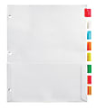 Office Depot® Brand Insertable Pocket Dividers With Tabs, 9 1/8" x 11 1/4", Assorted Colors, 8-Tab