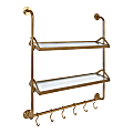 Kate and Laurel Marit Wall Shelves, 31"H x 26"W x 6"D, Gold
