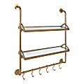 Kate and Laurel Marit Wall Shelves, 31"H x 26"W x 6"D, Gold 1 thumbnail image