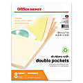 Office Depot® Brand Untabbed Dividers With Double Pockets, Buff, Pack Of 8 1 thumbnail image