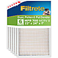 Filtrete™ 22 x 24 x 1 Air Filter, 6 HVAC Filters, MPR 700, Merv 8, Dust, Pollen & Pet Dander, 3 Month Pleated 1 Inch Electrostatic Air Filters 1 thumbnail image
