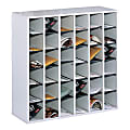 Safco® 36-Compartment Wood Mail Sorter, 32 3/4"H x 33 3/4"W x 12"D, Gray 1 thumbnail image