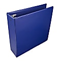 Office Depot® Brand Deluxe Locking Round-Ring Binder With Label Holder, 2" Rings, 42% Recycled, Blue 1 thumbnail image