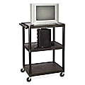 Quartet® Adjustable-Height Plastic Utility Cart, 54"H x 32"W x 24"D, Black 1 thumbnail image