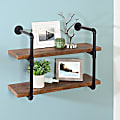 Honey Can Do 2-Tier Industrial Wall Shelf, 21-3/4”H x 12”W x 31-1/2”D, Black 1 thumbnail image