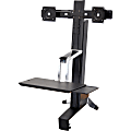 Ergotron® Workfit-S Dual Sit-Stand Desk Riser Workstation, 22-4/5 "W x 45-2/7 "D, Black